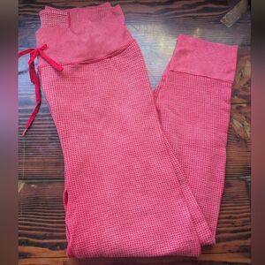 Victoria’s Secret PINK Active Red Waffle-Knit Joggers – Size XXL